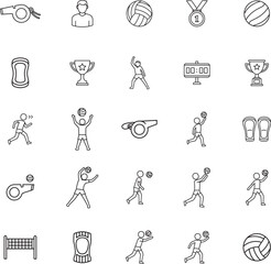Fototapeta premium Volleyball Sport and Team Competition Icon Set