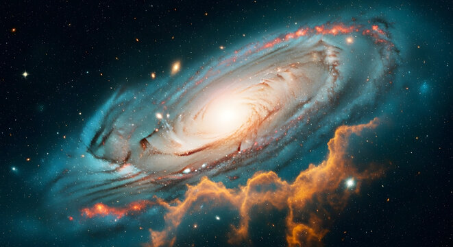 Empty space blue galaxy cosmos stars