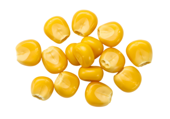 A pile of freshly harvested, sweet corn kernels, bright yellow and plump, ready for consumption