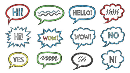 Colorful Comic Speech Bubbles Set for Graphic Design
