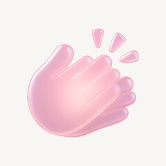 Obraz premium 3D pink clapping hands illustration