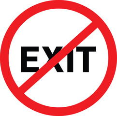 No exit sign vector illustration scalable eps icon prohibition symbol