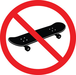 Prohibition sign no skateboarding vector illustration scalable eps icon © Mahraz