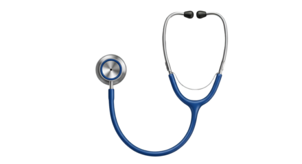 Blue Stethoscope on a Black Background