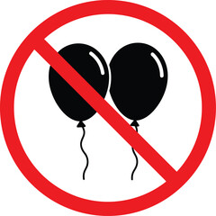 No balloons prohibition sign vector illustration scalable eps icon for general use © Mahraz