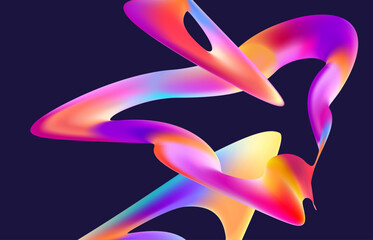 Abstract fluid iridescent shape. Colorful liquid vector background.