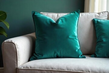 Teal Velvet Cushion Luxurious Comfort for Living Room, Bedroom, or Sofa.  Adds Elegance and Style to Any Home Decor. Perfect for Armchairs & Beds.
