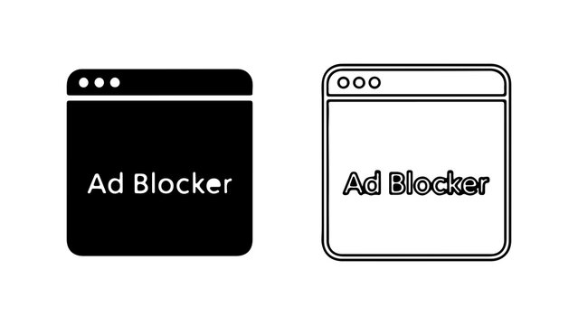 Ad blocker browser windows with transparent background