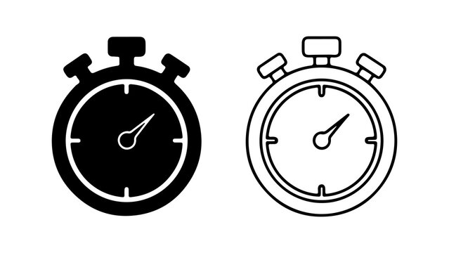 Stopwatch icon with transparent background