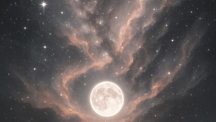 Obraz premium Celestial moonlight cosmic beauty