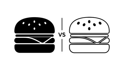 Fototapeta premium Burger comparison with transparent background
