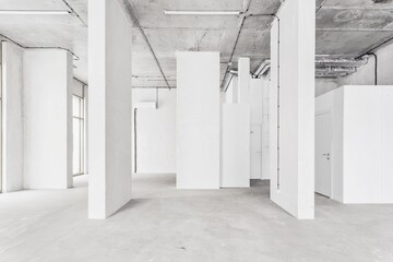 nterior of the apartment without decoration in gray colors