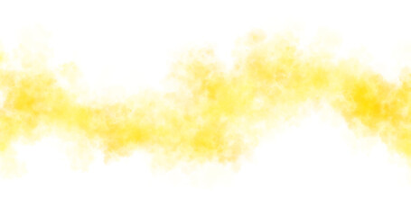 Plakat Vibrant yellow smoke wave isolated on transparent background, dynamic swirling cloud of mist moving in oscillating zigzag motion