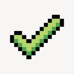 Fototapeta premium Pixelated green check mark