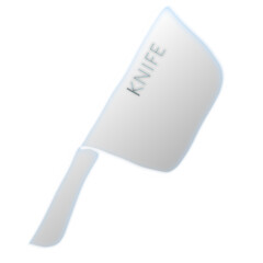 kitchen cleaver knife. This type of knife is used for chopping, slicing, and dicing in food preparation. 