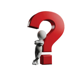 Thinking Person with Red Question Mark Concept of Inquiry Problem Solving and Decision Making