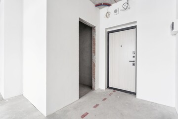 nterior of the apartment without decoration in gray colors