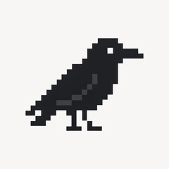 Obraz premium Pixelated black bird silhouette