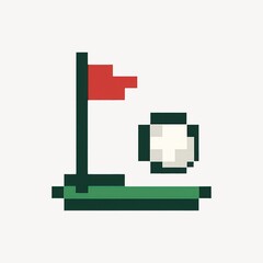 Pixelated golf flag illustration