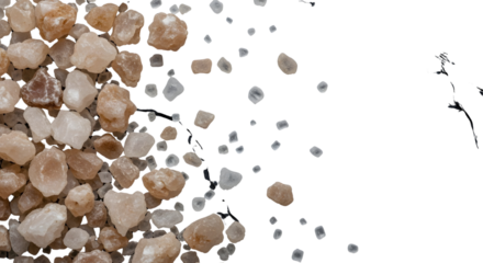 Small falling stone gravel texture effect scattering particles for background design isolated PNG with Transparent Background