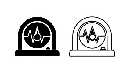 Heart monitor icon with transparent background