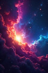 Breathtaking Nebula Vibrant Cosmic Landscape of Swirling Gas and Dust, Perfect for Science Fiction and Fantasy Projects