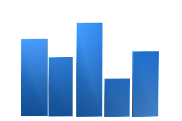 Blue Bar Chart Graphic for Business Data Visualization
