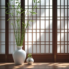 white vase with flowers