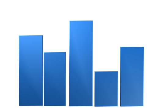 Blue Bar Chart Graphic for Business Data Visualization