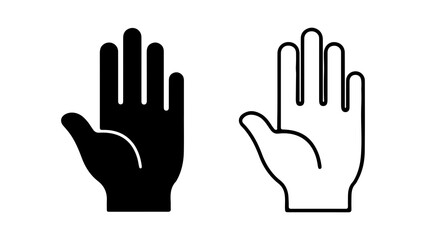 Fototapeta premium Hand icons with outline and solid fill with transparent background