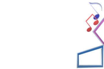 Abstract Music Concept with Colorful Notes and Geometric Frame