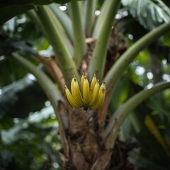 Obraz premium A banan tree background isolated banana.