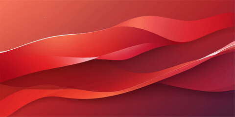 A vibrant red satin fabric backdrop with a smooth, flowing wave texture and light reflection, perfect for an elegant vector design or business decoration