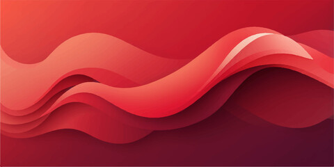Red abstract background with flowing wave lines, a stylish vector illustration design for a modern business web banner or wallpaper pattern