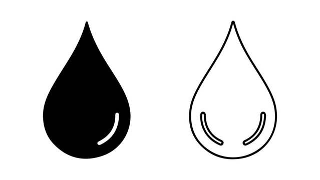 Water drop icons with transparent background
