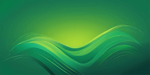 Abstract green wave vector illustration: a dynamic flowing curve design for your web or business backdrop