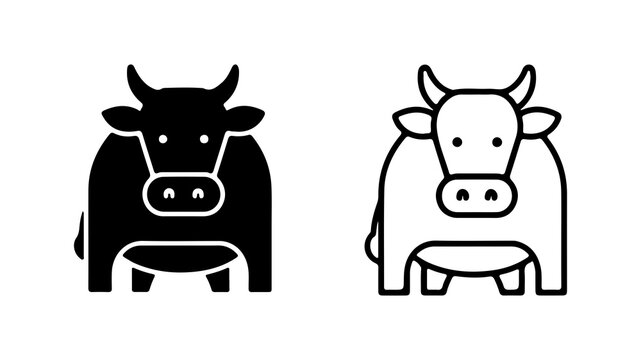 Cow icons with transparent background