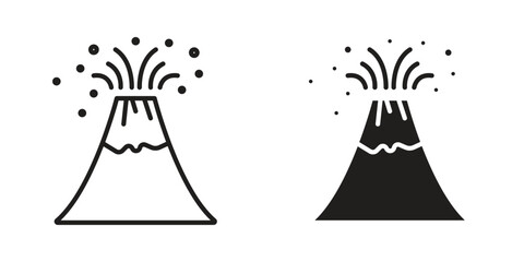 Volcano eruption icon in vector. Logotype
