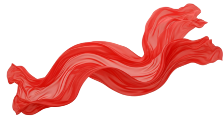 Flowing Red Fabric on Black Background