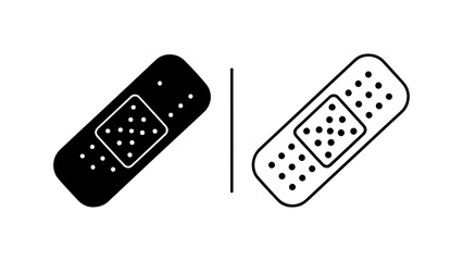 Bandages with outline and solid fill with transparent background