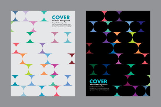 Vector geometric abstract background with capsule and circle shapes. High-contrast design with vibrant colorful evokes a modern and minimal aesthetic. For cover, digital artwork and branding.