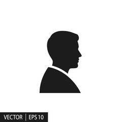 Silhouette of person on white background for design template