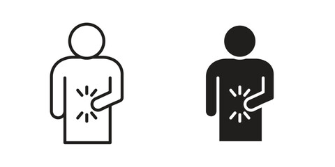 Stomachache icon in vector. Logotype