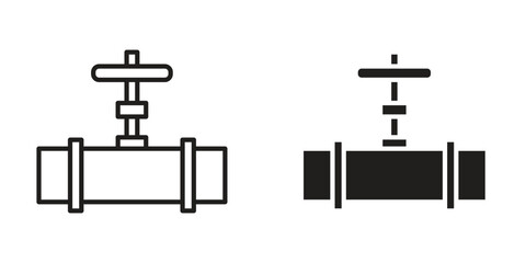 Pipe valve icon in vector. Logotype