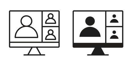 Online meeting icon in vector. Logotype