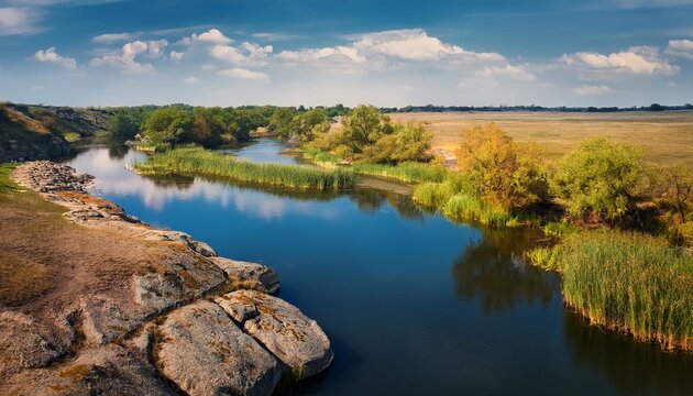 Pivdennyi Buh River Shores Mykolaiv Region Ukraine