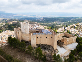 Aerial view of Castillo de Velez-Blanco in Andalusia