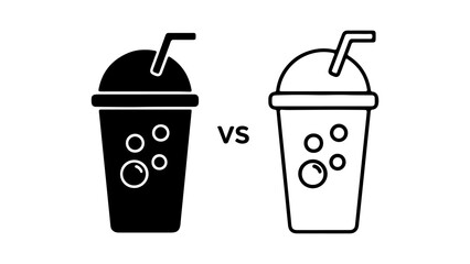 Drink comparison with black and white styles