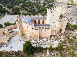 Aerial view of Castillo de Velez-Blanco in Andalusia