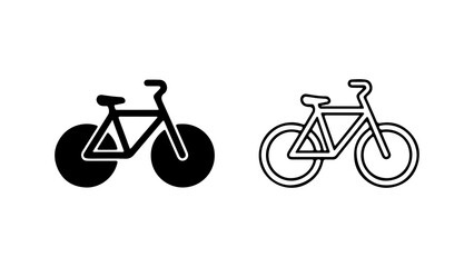 Bicycle icon set with transparent background